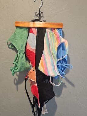 Mix & Match Women’s Bikini Size XS Ex. Solid Black Top & Solid Blue Bott. Are S